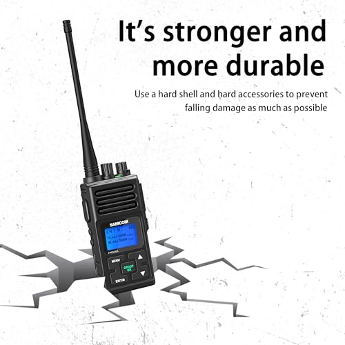 Image of SAMCOM Two Way Radios Long Range Rechargeable, Heavy Duty 2-Way Radio for Adults,5 Watt High Power Walkie Talkie FPCN30A Battery /Group Call Function (Black 1 pcs)