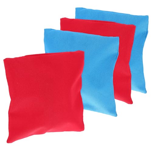 Abaodam Bolsas de Frijoles para Lanzar 4 Piezas sin Relleno 2 Rojas y 2 Azules Pequeñas Cuadradas para Entrenamiento Sensorial Infantil Juego Interactivo y Deporte al Aire Libre
