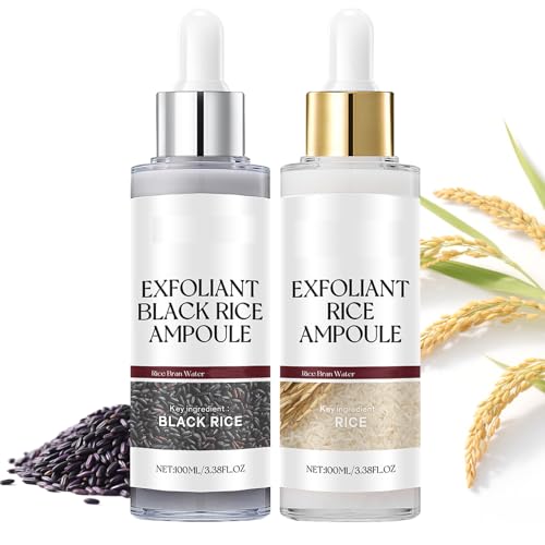 Suero De Arroz Blanco Y Negro, Exfoliante De Arroz Blanco Y Negro, Solución Exfoliante Con Ampollas Duo, Exfoliante De Rei, Peelings Suave E Hidratación Profunda (2pcs(W+B))