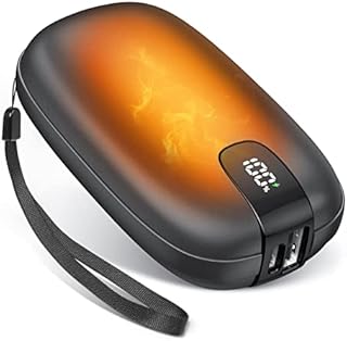 TriPole Rechargeable Hand Warmer, 10000mAH Portable Power Bank Reusable, 3s Fast Double-Side Heating USB Pocket Hand Heater, 15Hrs Long Lasting 3 Heat Levels Electric Handwarmer for Hiking Ski Travel