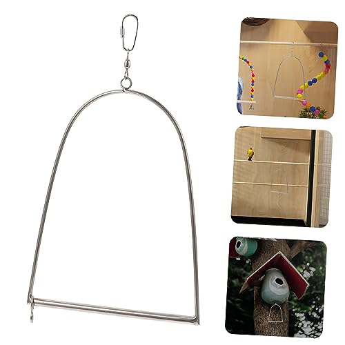 Image of Angoily Bird Swing for Cage Hummingbird Perch Swing Stainless Steel Construction Bird Toy for Cockatiels Parrots Decor
