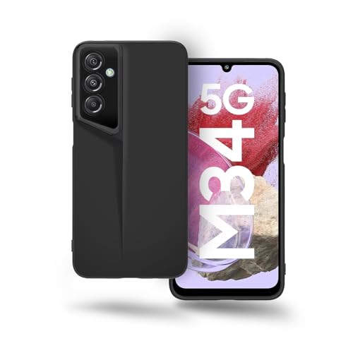 Image of Amazon Brand - Solimo Ultra-Thin Blade Runner Series Matte Finished Camera Protection Soft Back Cover for Samsung Galaxy M34 5G / F34 5G - Black