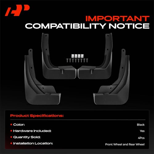 Image of A-Premium Mud Flaps Compatible with BMW | for 530e, 530i, 540i xDrive,2024, No Drilling Required Mud Guards with Hardware Accessories, Set of 4 Front and Rear