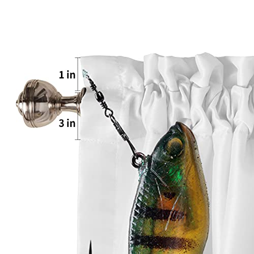 Big Buy Store Various Types Of Fishing Baits Kitchen Curtain Valance, Window Curtain Valance Rod Pocket, 1 Panel Small Valances Window Treatment For Bathroom Living Room Cafe (54X18In Fishing Decor) #TOP4