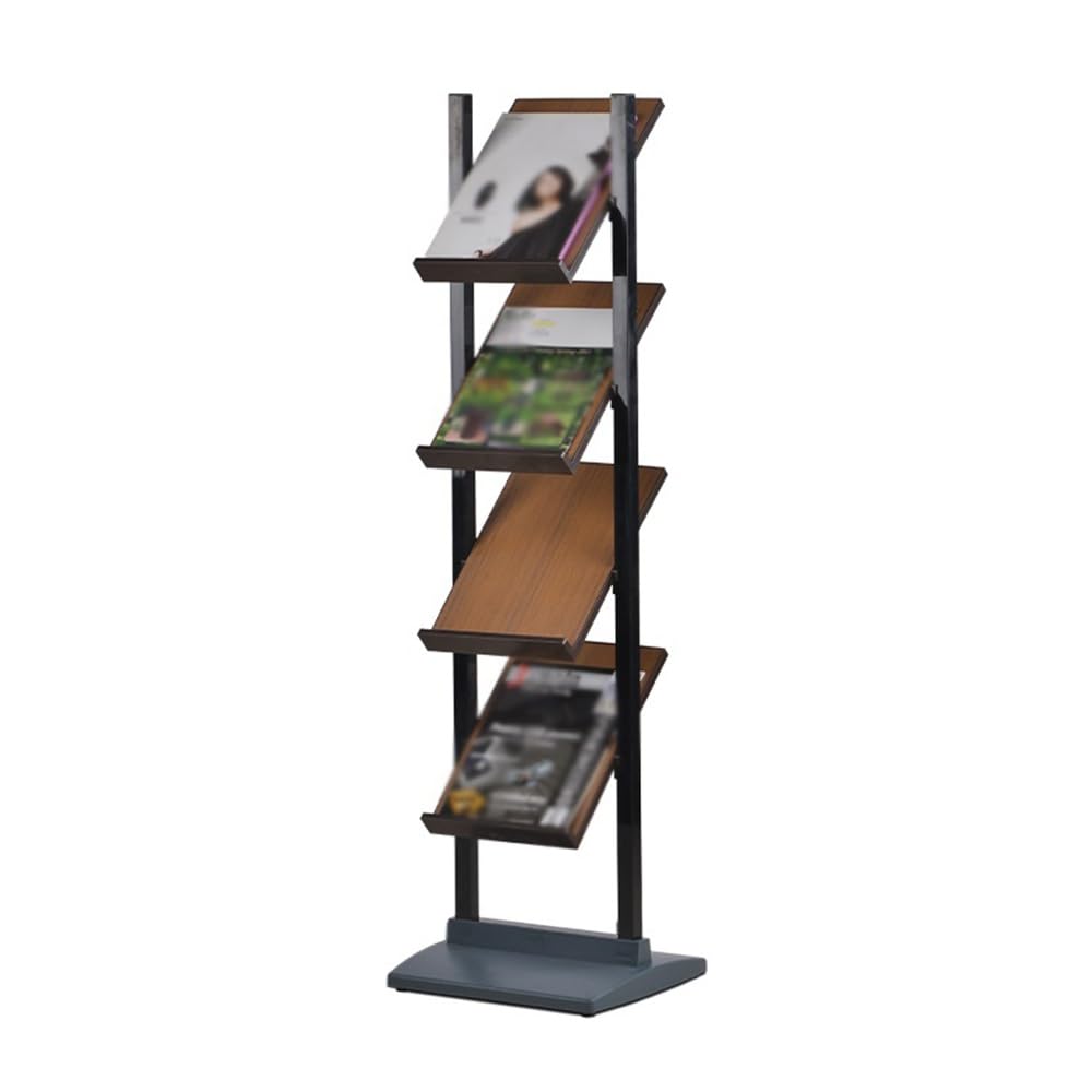 Espositore per brochure Porta giornali da pavimento a 4 strati - riviste A4 brochure verticale multistrato informazioni Espositore
