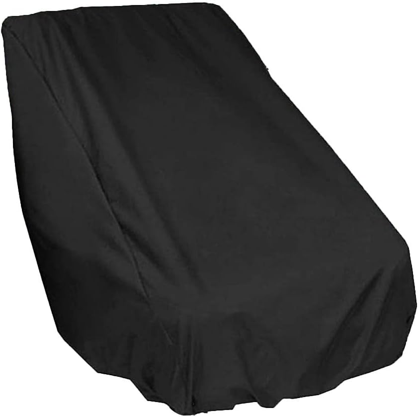 Veemoon Boat Bench Chair Cover Waterproof Captain Chair Cover Dustproof Boat Seat Sleeve 210D Oxford Pontoon Helm Seat Protector for Outdoor Marine Seats (22-25 Inch, Black)