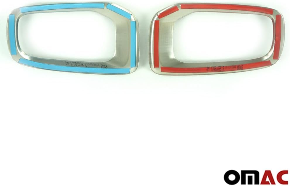 OMAC Fog Light Lamp Bezel Cover for Jeep Renegade 2015-2018 Steel Dark 2 Pcs