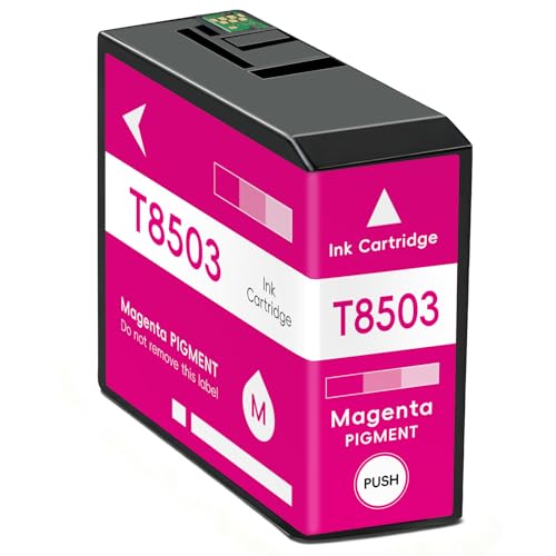 Linddocs T8503 T850300 Ink Cartridge High Yield Remanufactured T8503 Vivid Magenta UltraChrome HD Ink Replacement for Epn Surecolor P800 Printer (87ML, VM)