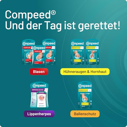 Compeed Blasenpflaster Mixpack – Hydrokolloid-Pflaster in verschiedenen Größen – gegen Blasen an Fersen, Zehen und für kleine Blasen, 5 Pflaster