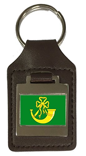 Porte-clés en cuir gravé Huntingdonshire accessoire Angleterre