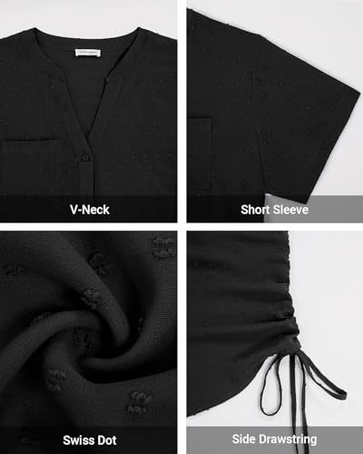 Plus Size Swimsuit Cover Up - Beach Bathing Suit Coverup Button Down Swiss Dot Shirt3