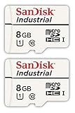 SanDisk Industrial 8GB Micro SD Memory Card Class 10 UHS-I MicroSDHC (Bulk 2 Pack) in Cases (SDSDQAF3-008G-I) Bundle with (1) Everything But Stromboli Card Reader