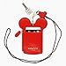 QiMing Mouse Ears Card Holder,PU Lovely Lanyard Family Toys for Girl Woman(Red)