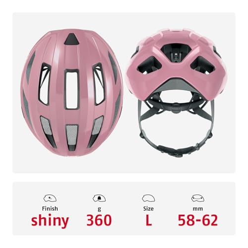 ABUS Rennradhelm Macator - sportiver Fahrradhelm für Einsteiger - auch für Zopfträger/-innen - für Damen und Herren - Rosa Glänzend, Größe L – Ansicht 3