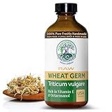 ProSeed Handmade Raw Wheat Germ Oil – Virgin, Unfiltered & Cold-Pressed Non-GMO Carrier Oil – Rich in Vitamin E & Omega Fatty Acids for Hair, Skin, Face & Body – 120ml (4oz) Glass Bottle