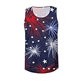 FASLOLSDP Sport-Tanktops zum Unabhängigkeitstag für Herren, Athletik, Fitnessstudio, Bodybuilding, Fitness, ärmellose Shirts für Strandlauftraining Uhr Mit Gummiband