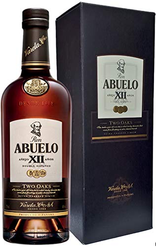 Ron Abuelo Añejo Two Oaks 12 años de 70 cl - Elaborado en Panama - Varela Hermanos S.A. (Pack de 1 botella)