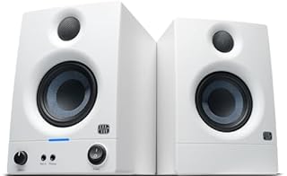 PreSonus Eris 3.5 Studio Monitors (White), Pair — 3.5" Inch Powered Bookshelf Speakers, Stereo, Desktop Computer, Near Field Music Production, Audio Mixing Recording