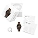 Fossil Men's Commuter Stainless Steel and Leather Hybrid Smartwatch, Color: Black, Brown (Model: FTW1149)