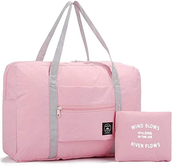 bestottam Men's/Women's Foldable Waterproof Nylon Travel Duffel Bag Tote Carry on Luggage Young Sports Backpack (Pink)-picture-37