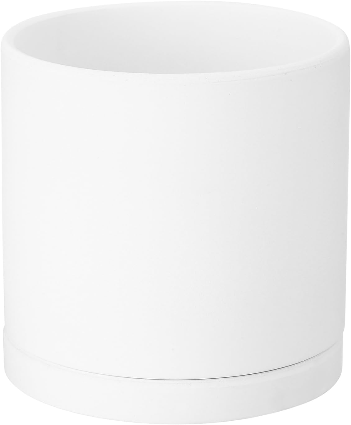 PATIKIL 5.5 Inch/14cm Ceramic Plant Pots, Flower Planters with Drainage Holes and Saucer for Decorate Home Indoor Plants Succulent Herb, White