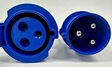 32Amp Commando Type Plug & Trailing Socket Quick Fit 240V 50-60Hz Single Phase Blue 3 Pin IP54 Professional 23203 13203 - Image 6