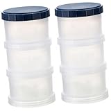 BRIGHTFUFU ベビー用授乳容器 3層式粉ミルクケース ミルクパウダーディスペンサー 2セット ポータブル食品保存 ベビー用品 給餌用