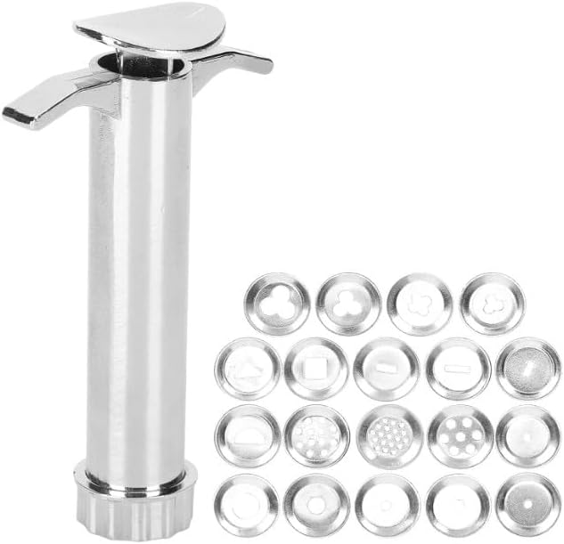 1 juego de extrusora de arcilla plateada, extrusora de lodo multifunción herramienta de escultura de modelado con 19 moldes de punta para prensas