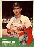 1963 Topps Baseball Series 4#313 Ernie Broglio St. Louis Cardinals Set Break 1 (Scans show ACTUAL Card Front and Back)