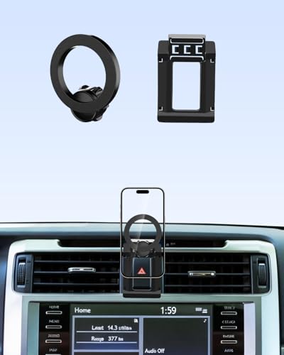 PZK Car Phone Holder for 2010 2012 2013-2024 Toyota 4 Runner Accessories Custom Air Vent Fixed Clip Compatible with MagSafe Stronrg Magnetic Car Phone Mount Automobile Cradles 360° Rotation