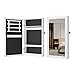 Lvifur Armoire à Bijoux Murale, Organisateur de Bijoux verrouillable, Rangement, avec Miroir, Peu Encombrant, idée Cadeau, Blanc