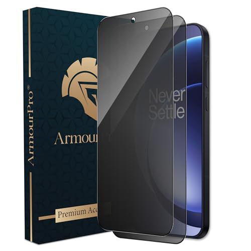 Image of ArmourPro Anti-Spy Privacy Tempered Glass for OnePlus 15 - Anti Peeping Screen Protector, Edge to Edge Full Coverage, 9H Hardness, Easy Installation Kit | Pack of 2