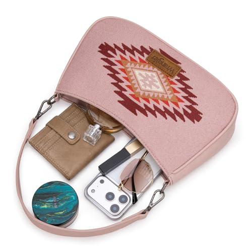 Image of Wrangler Western Shoulder Bag for Women Small Purse Aztec Hobo Bag HandBag with Detachable Strap