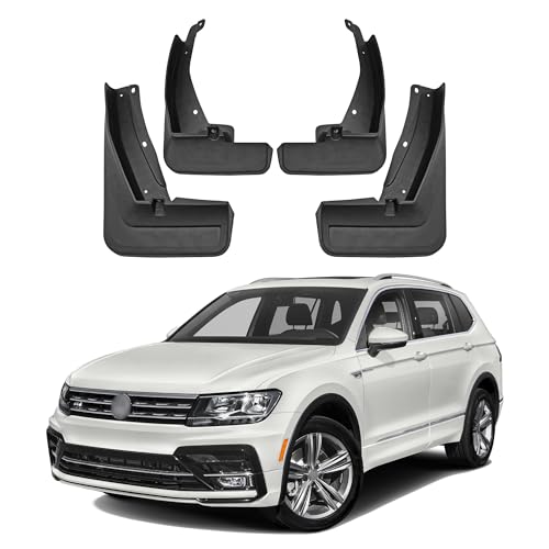Image of Mud Flaps Compatible with 2024 VW Tiguan R-Line Accessories 2018-2023 All Weather Fender Guard Mudguards Sediment Protection No Need to Drill Holes