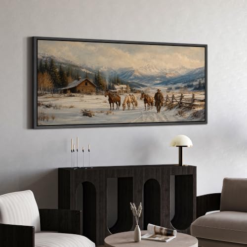 Image of MUDECOR Extra Large Framed Canvas Print Wall Art Ranch Art for Living Room