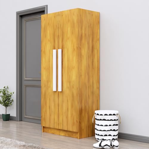 Image of Bniture 2 Door Wooden Wardrobe for Bedroom | Almirah for Clothes with 4 Shelves, Engineered Wood Wardrobe for Clothes | Cupboard for Bedroom (46D x 80W x 182H CM) | 3 Years Warranty (Giant Wood)