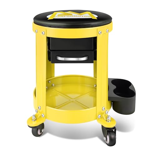 PM PERFORMOTOR Round Mechanics Roller Seat Creeper Stool With Padded ...