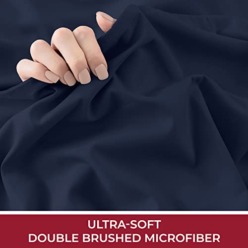 Mellanni Twin Xl Sheet Set - Iconic Collection Bedding Sheets & Pillowcases - Luxury, Extra Soft, Cooling Bed Sheets - Deep Pocket Up To 16" - Fits College Dorm Mattress - 3 Pc (Twin Xl, Navy Blue) #TOP5