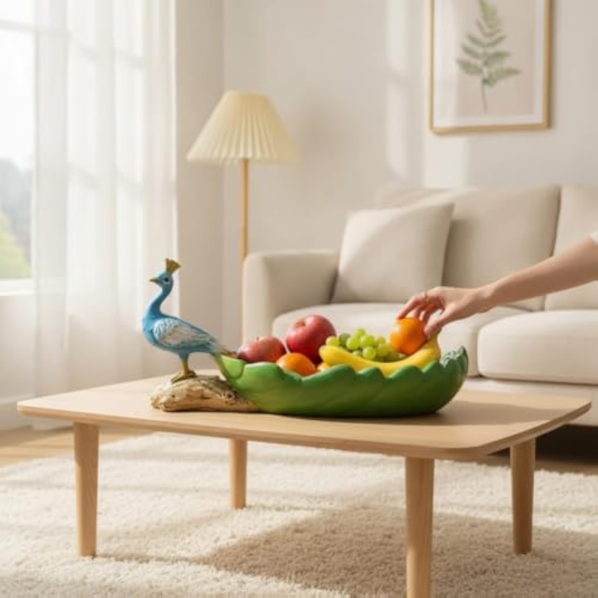 Resin Peacock Fruit Tray Tabletop Decorative Dish
