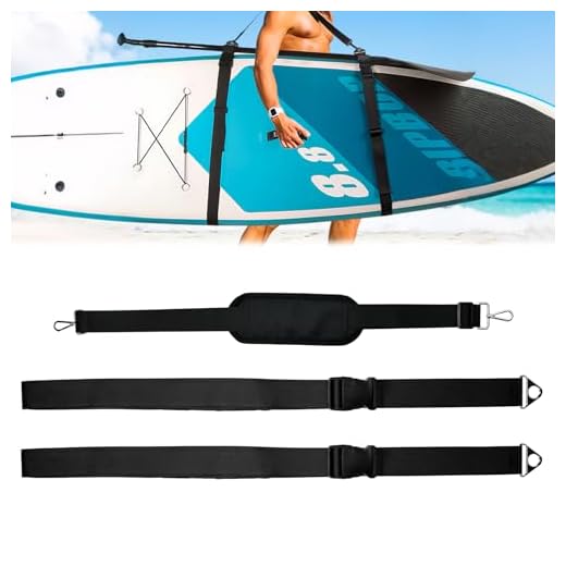 WEFHEF Correa de Tabla de Surf, Correa de Transporte para Tabla con 1 Correa de Hombro Acolchada de 120cm y 2 Correas de 200cm, Correa Transporte Paddle Surf Ajustable para Kayak,Canoa,Sup