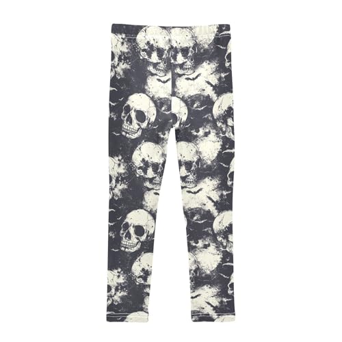 Girls Leggings Halloween Skull Bat Retro Soft Toddler Leggings for Girls Kids Pants Size 4T-10T2