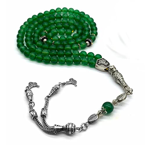 Cuentas de oración de piedra aventurina verde (6 mm 99 cuentas) Tesbih-Tasbih-Tasbeeh-Misbaha-Masbaha-Subha-Sebha-Sibha-Worry Beads