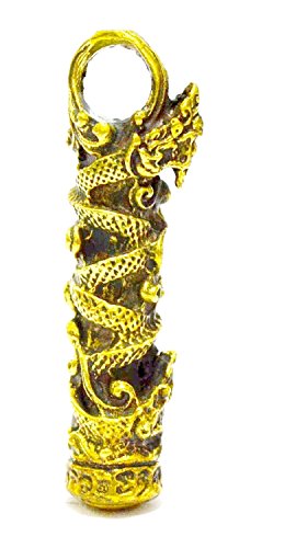 Amulet Dragon Magic Naga Wealth Rich Lucky Charm Thai Amulet Pendant Magic Protection Free Phra Yant+Bracelet