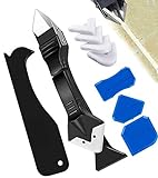 🖋【FÁCIL DE USAR】Diseño perfecto, diferentes tamaños de ángulo de cuchillo, fácil de usar y operar, puede usar fácilmente las herramientas de calafateo y sellado usted mismo para ahorrar tiempo; aplique estos kits de herramientas de sellado y trabaje como un instalador profesional; la herramienta de calafateo viene con un El botón push-pull antideslizante puede reemplazar la almohadilla de silicona.