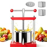 TATIVALO Obstpresse Manuelle Stahl 3L, Obstweinpresse mit Edelstahlfässer