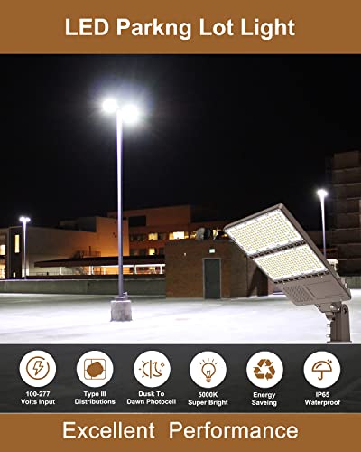 Led Parking Lot Light 240W 33600Lm, Led Shoebox Pole Light Adjustable Slip Fit Mount, 5000K Commercial Area Street Light Ip65 Waterproof Dusk To Dawn Outdoor Lighting For Yard|Roadway Ul&Dlc #TOP1