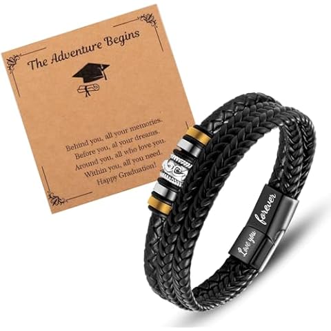 LAXPICOL Graduation Leather Bracelet for Men Cover