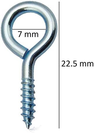 Eye Hooks Screw, 50 Pieces Metal Eye Hooks for DIY Craft Projects Hanging Ornament Items (7mm * 22.5mm)