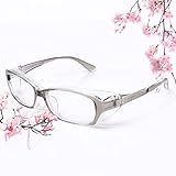 SooGree Safety Goggles Glasses Fashionable Anti-pollen Anti Dust Anti Scratch Protective Eyewear Detachable Lens Myopia Frame (Grey)