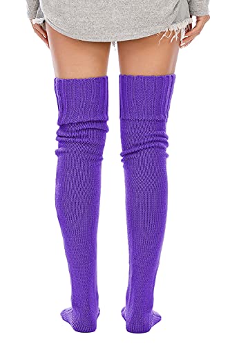 Image of Leoparts Women's Cable Knitted Thigh High Boot Socks Extra Long Winter Stockings Over Knee Leg Warmers